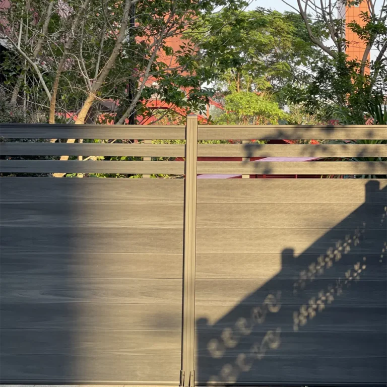 dark grey mid-trellis composite fence