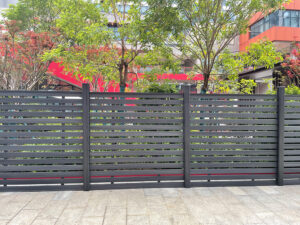 6ft MecoFence Full trellis dark grey composite fence wpc fence