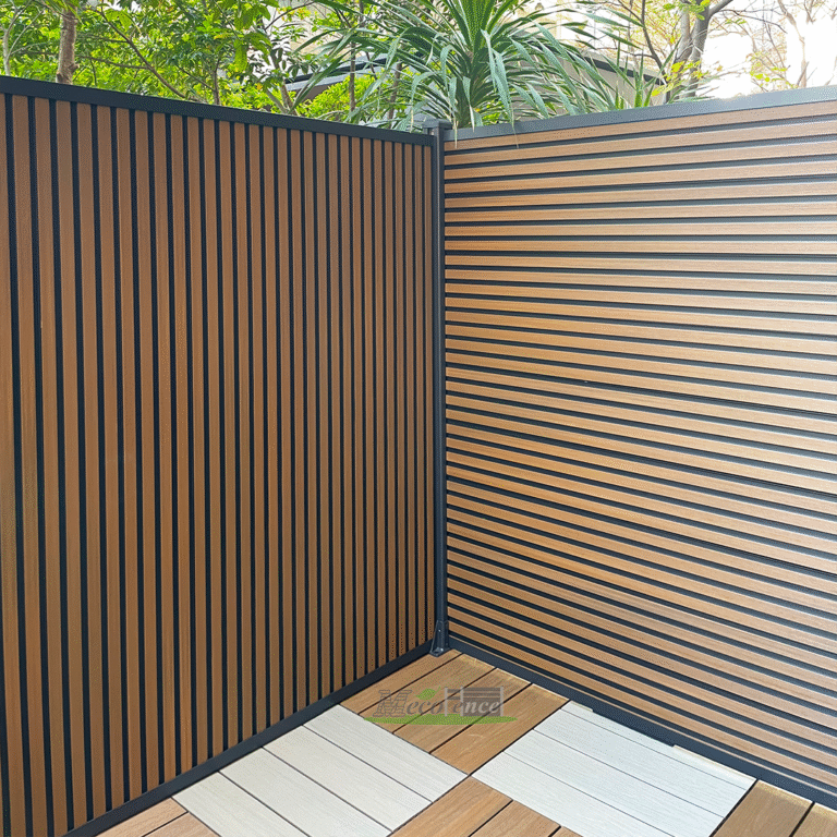 Modern Horizontal And Vertical Fluted Privacy Composite Fence System