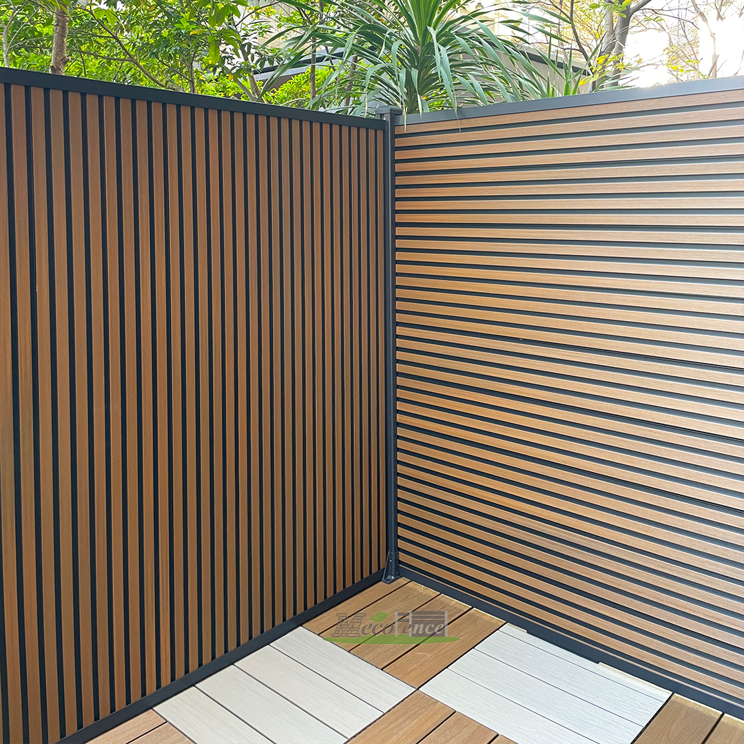 Modern Horizontal And Vertical Fluted Privacy Composite Fence System