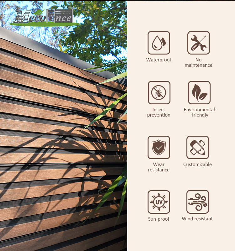 Composite privacy fence features - waterproof, insect-proof, sun-proof, and eco-friendly,wind-resistance