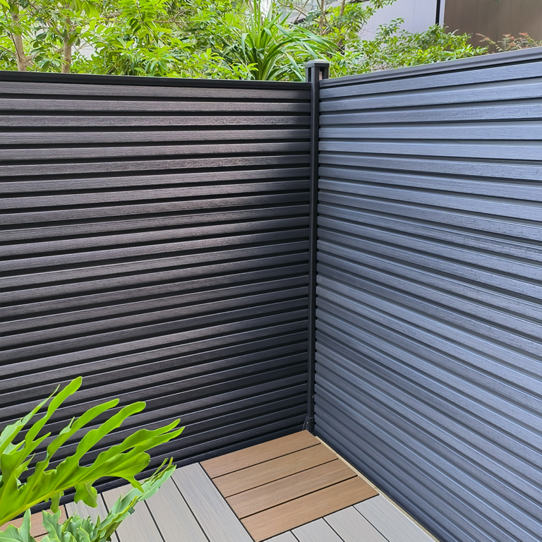 Black Grey Slat Wall Fence Panel Connell Style