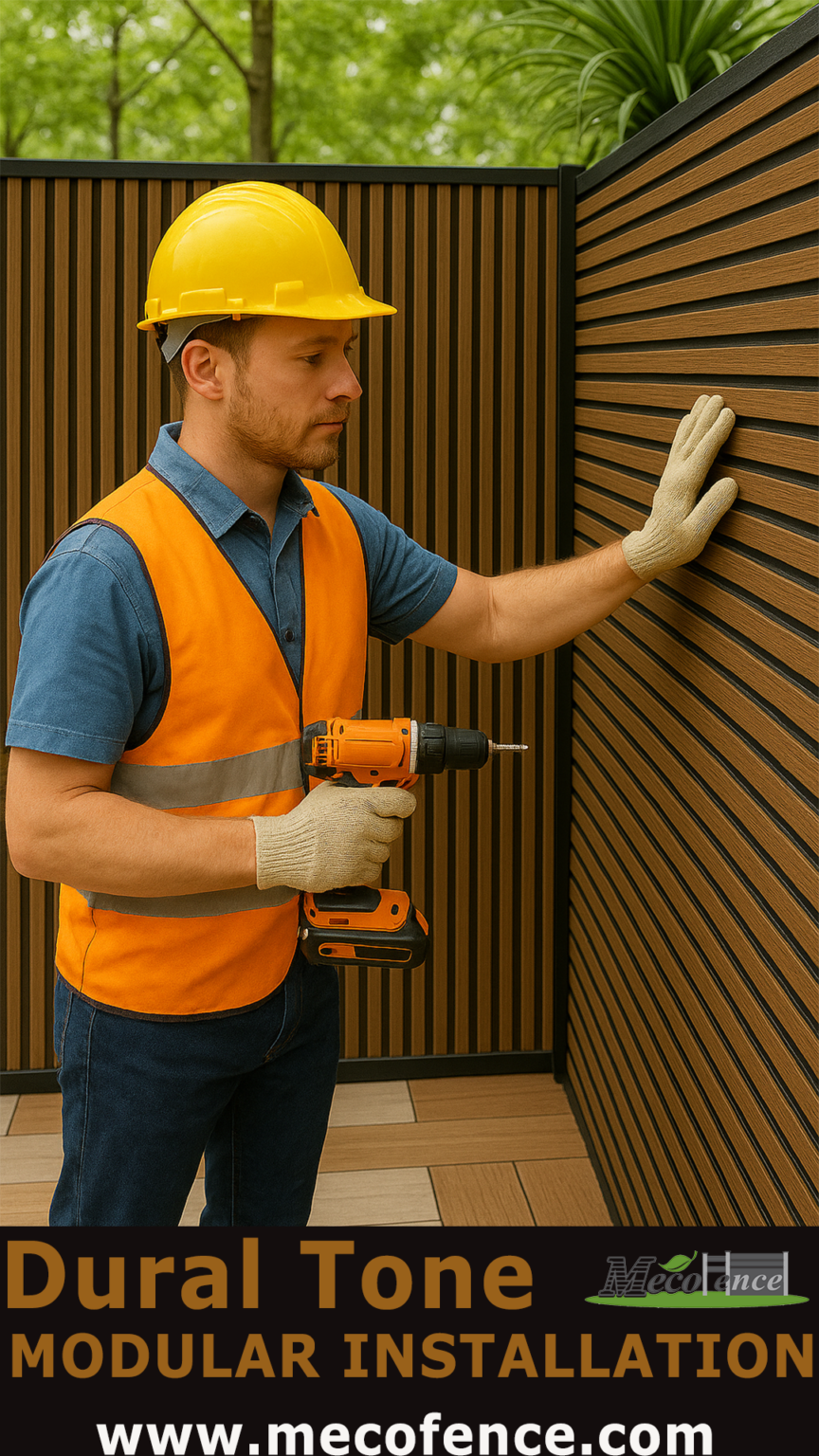 Dual Tone Slat Wall Fence