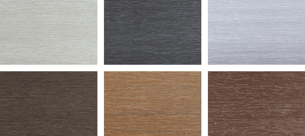 Six standard colours for wpc privacy composite fence: Teak, Dark Grey, Ashwood, IPE, Antique and Walnut