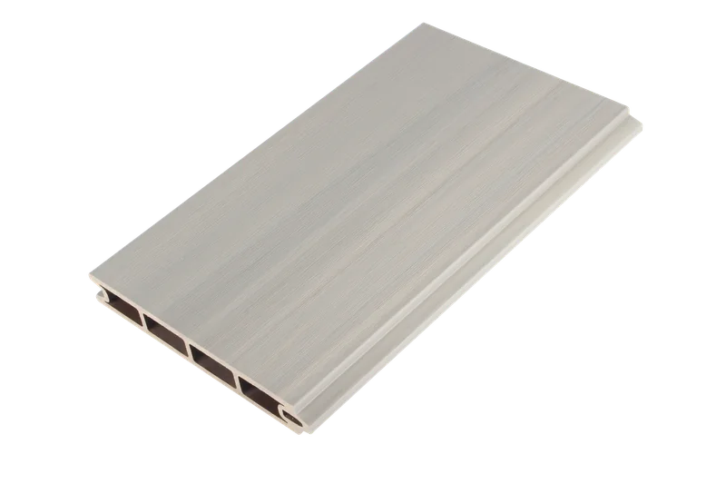 Ashwood composite fence board showing woodgrain texture and hollow profile