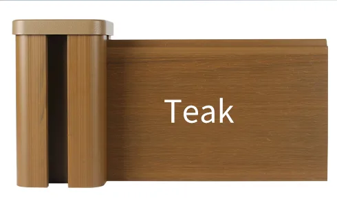 Teak composite kit fence colour reference, board with matching post