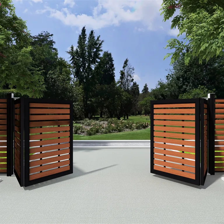 A MecoFence folding gate section and frame detail