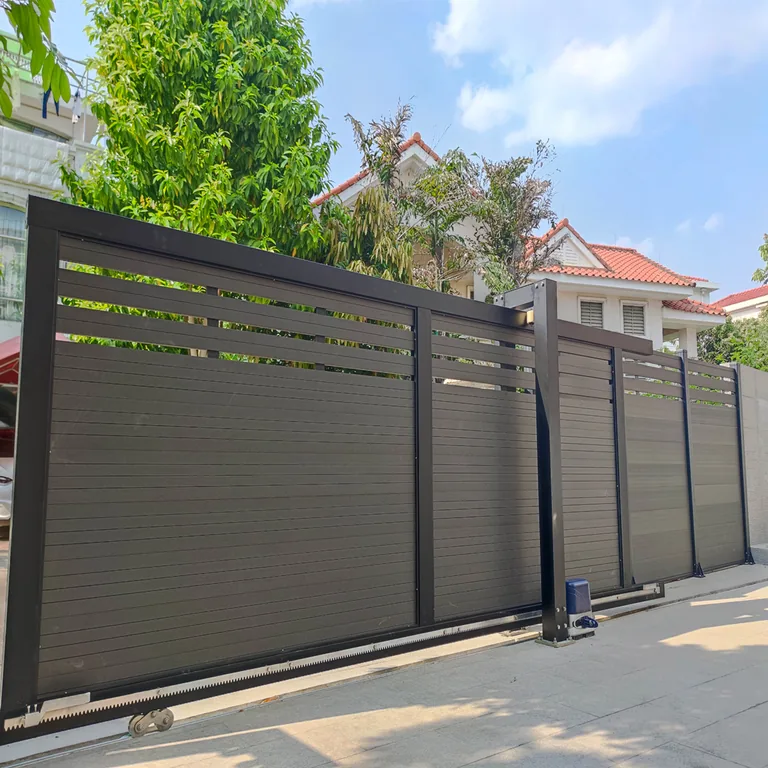 A MecoFence sliding gate integrated with a fence-line entrance