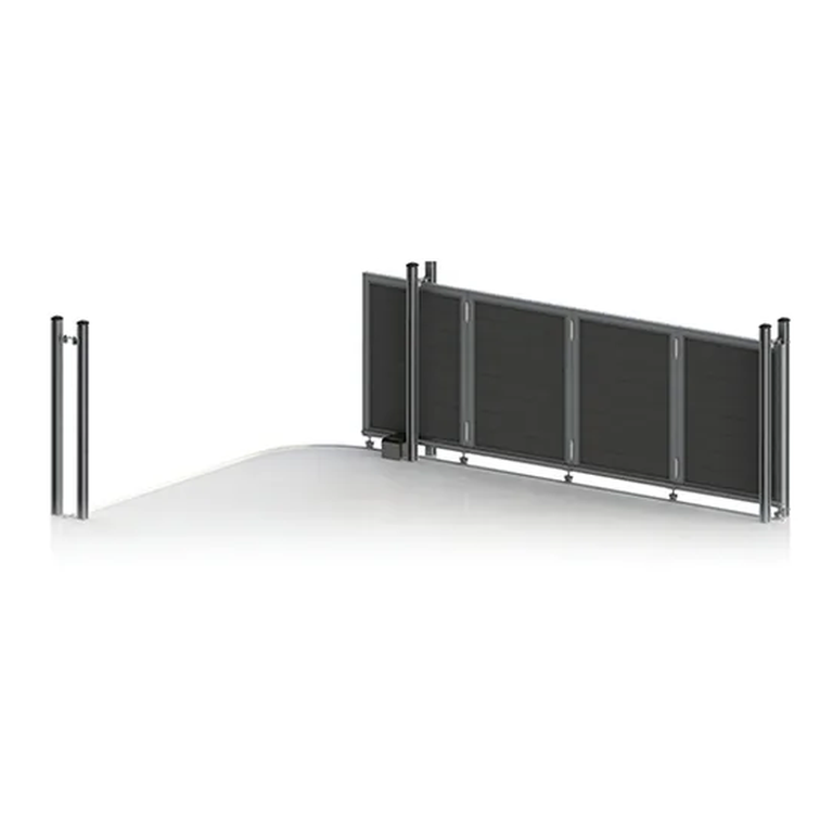 A MecoFence sectional sliding gate route diagram