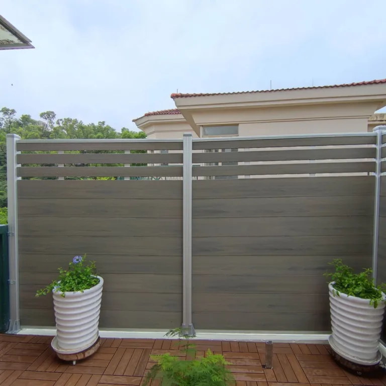 Light Grey Mid Trellis Wood Composite Fence