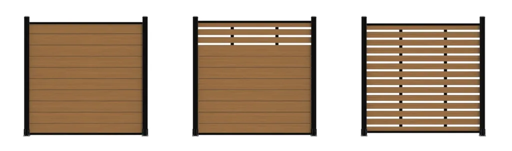 Standard Composite Fence Design: Privacy, Mid-trellis, Full-trellis