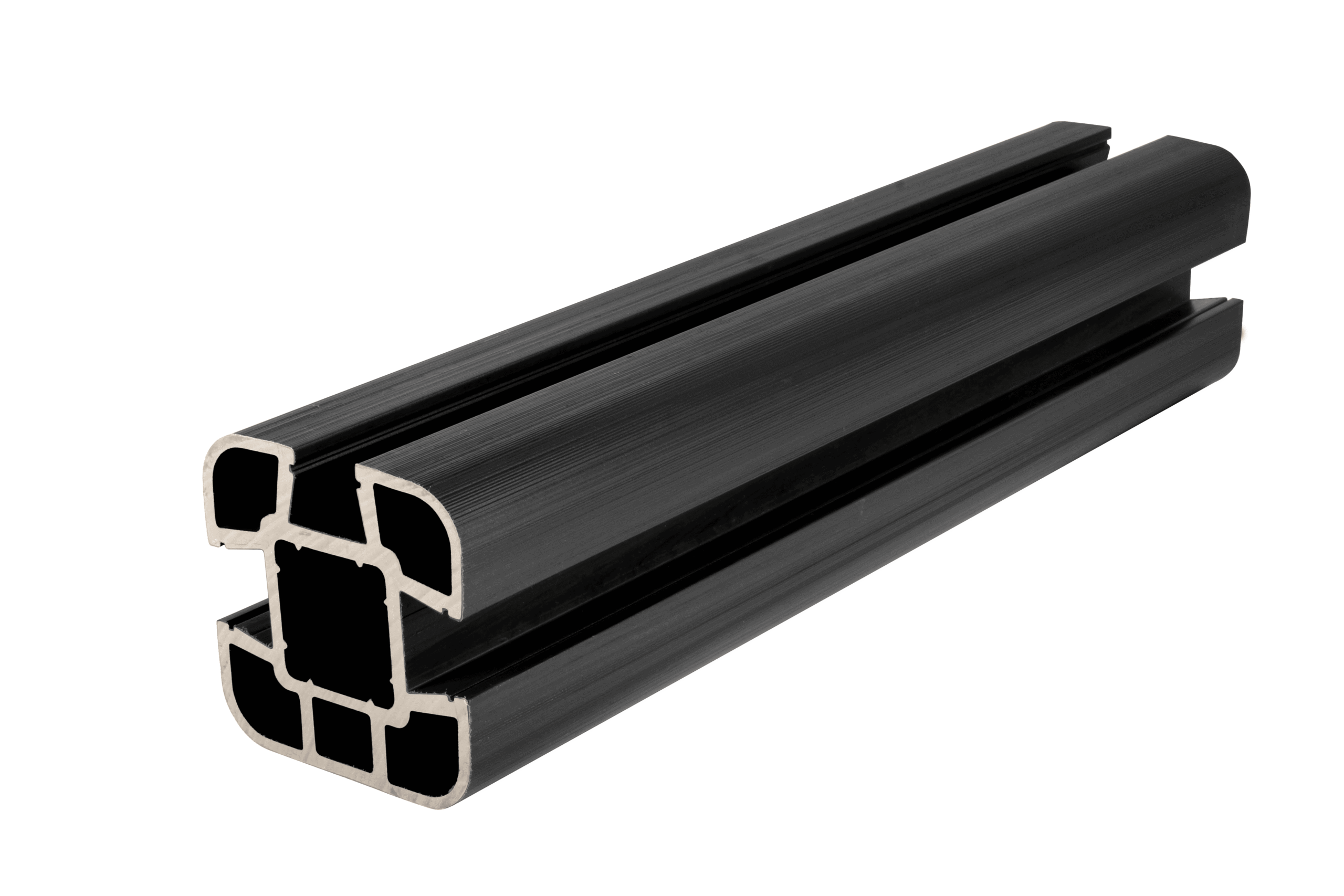 Black fence post made by wood plastic composite material