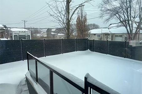 Composite Fence In Winter
