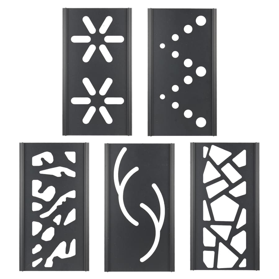 MecoFence DIY decorative screen composite fence panel. Easy-to-install laser-cut privacy screen insert for modern garden fencing.