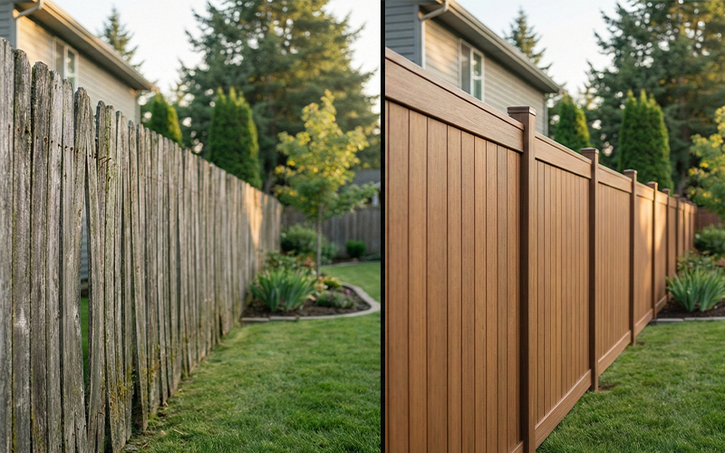 Composite Fence Board With A Modern Matte Finish And Wood Fence Board
