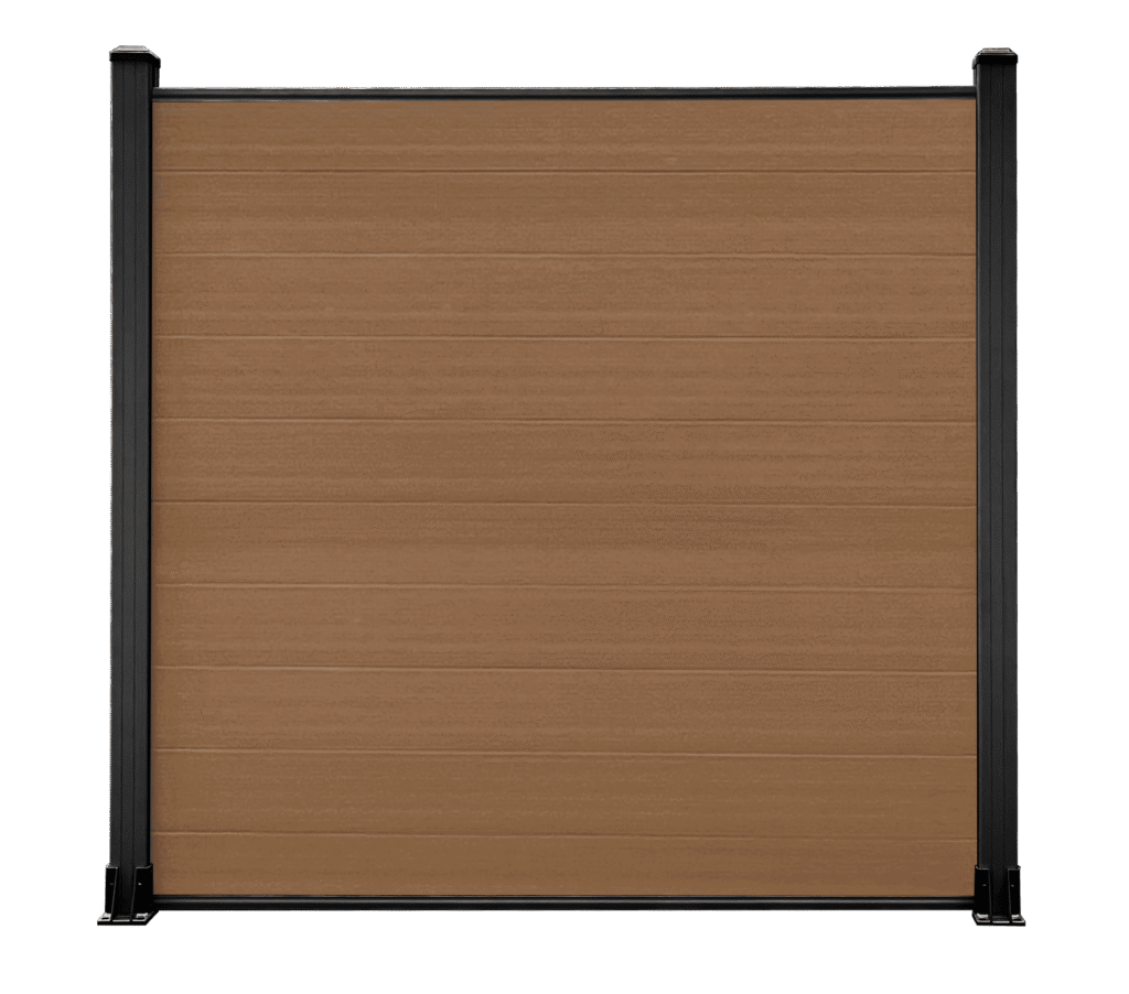 Durable Teak co-extrusion composite fence panel 6ft height showing natural wood tone and smooth surface