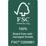 Mecofence composite fence manufacturer 2026 FSC 100% certification logo for composite fencing - Board from well-managed forests (C202661)