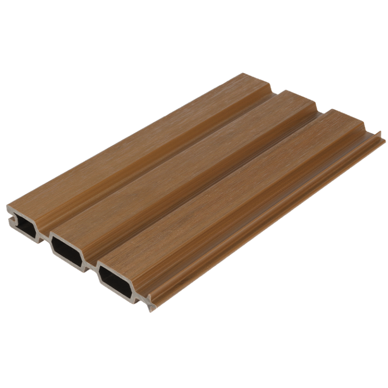 Mecofence fluted composite fence board Teak