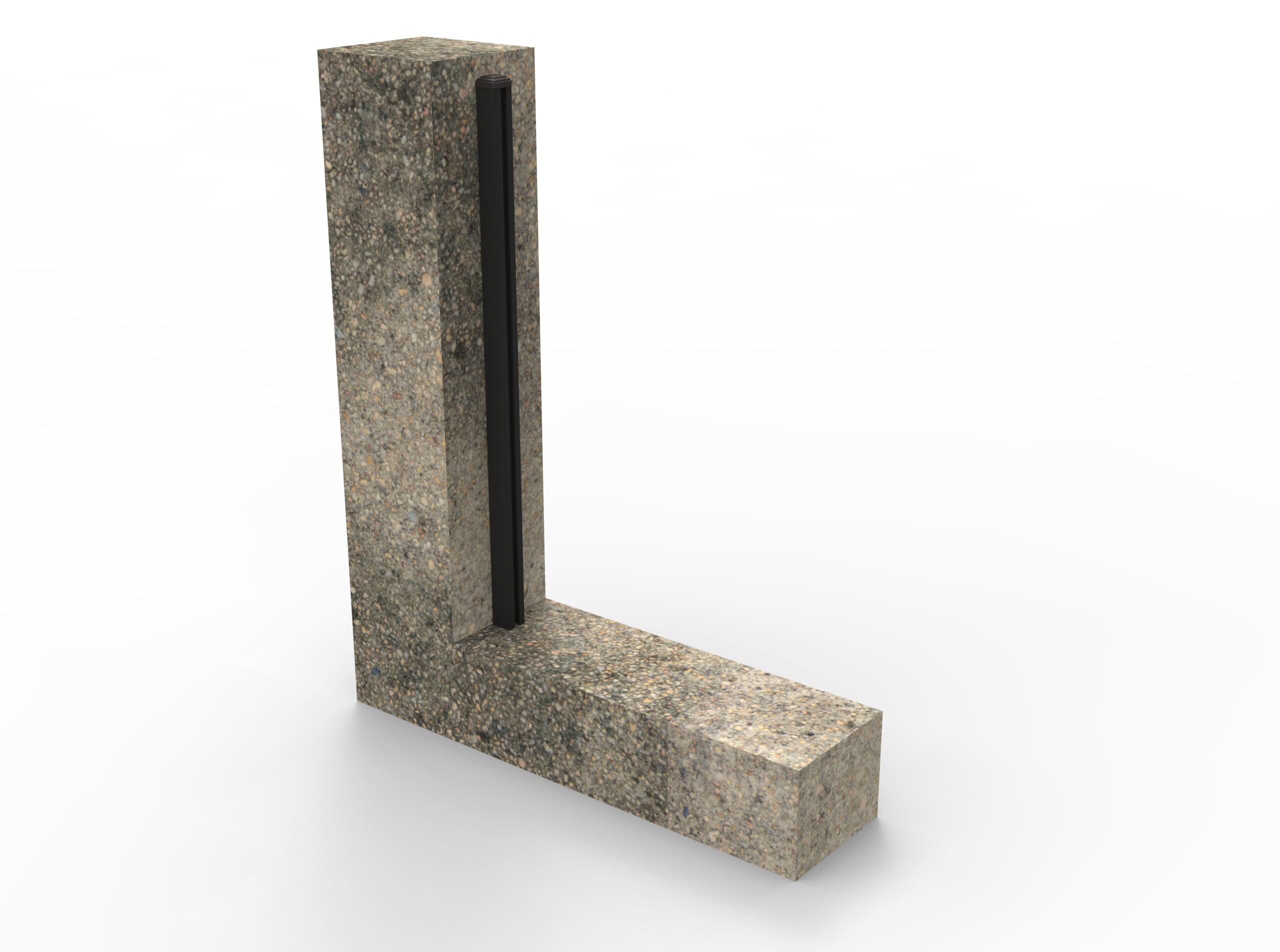 MecoFence concrete surface anchoring — post base anchored to existing concrete slab