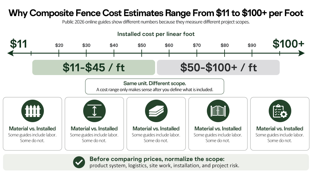 Composite Fence Cost Range From $11 To $100 Per Foot