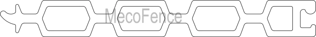 Cross-section of the hollow infill board showing its chambers and interlocking edges