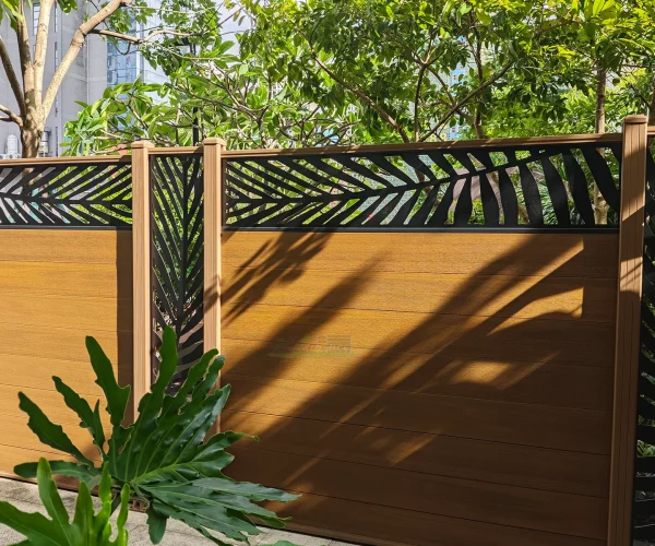 Composite Fence with DIY decorative aluminum screen horizontal or vertical